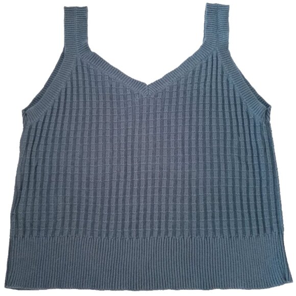 Lauren Ralph Lauren Women's Cable Knit Sweater Vest Blue-Grey Preppy  Size L - Picture 6 of 6